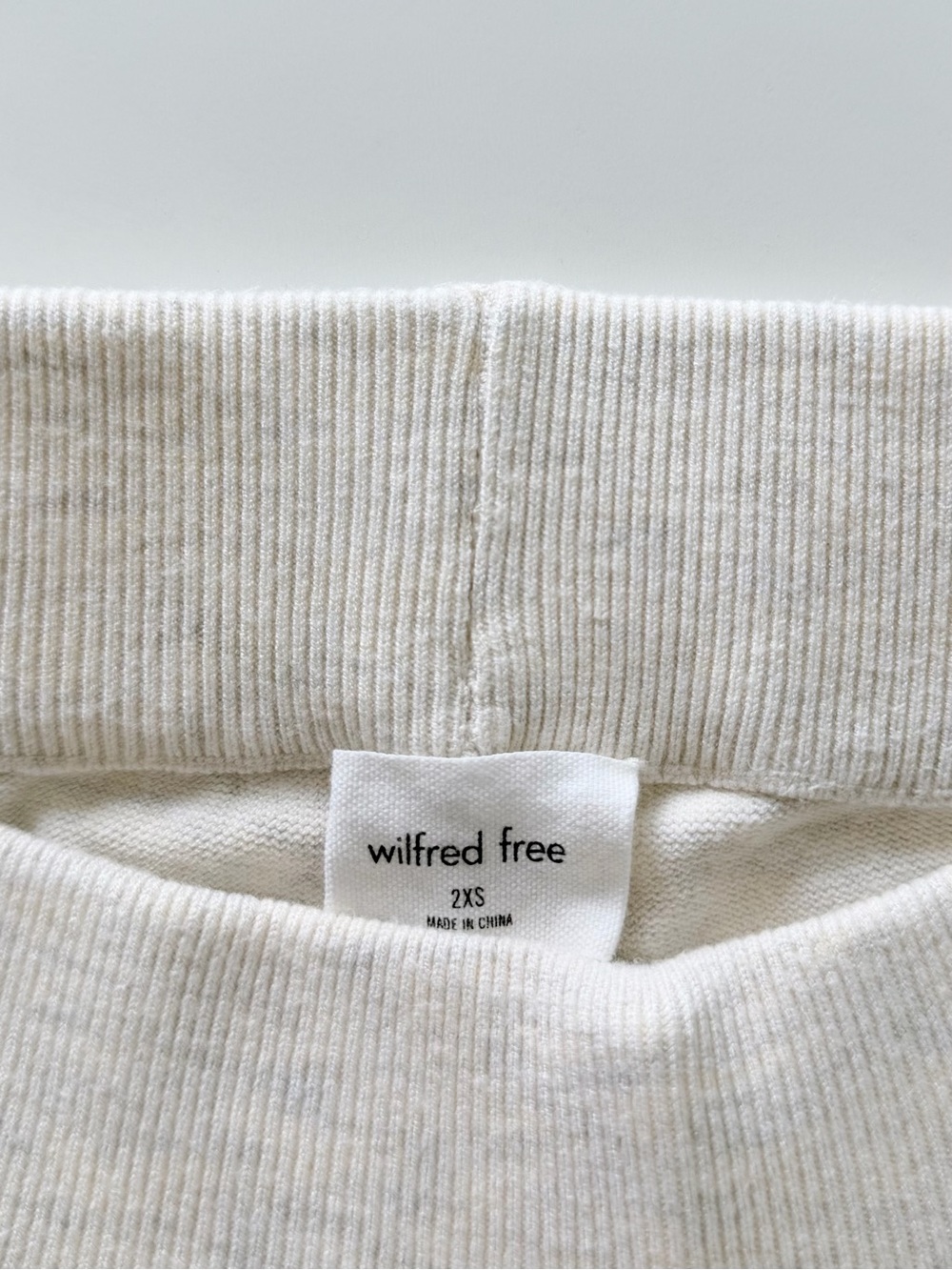 Wilfred Free Aritzia ECOVERO Knit Jogger Pants Cream High Rise XXS Lounge - Picture 3 of 15